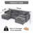 U Shaped 3-Seater Sofa (Gray)