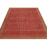 Distressed Homage Hand Knotted Wool Geometric Area Rug