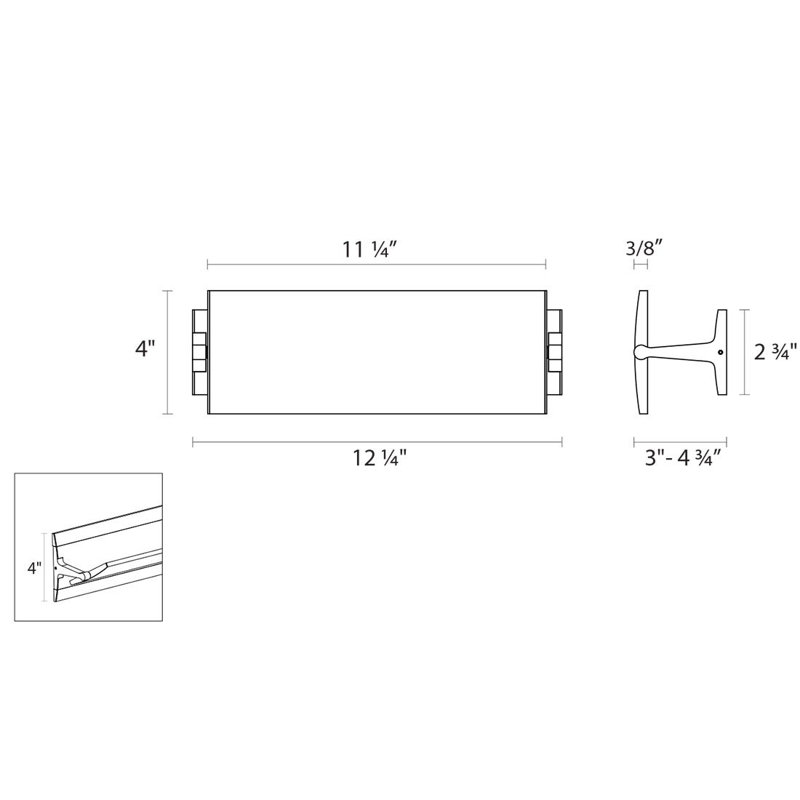 Aileron Aluminum LED Armed Sconce, 4" H x 12.25" W x 4.75" D, Textured White