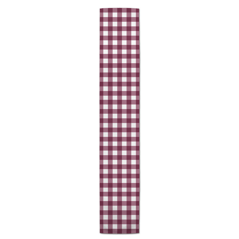 Chemin de table Westrick, 72 po x 16 po, Madeley Shibori ciel, Bourgogne