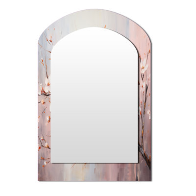 Miroir mural rose et blanc