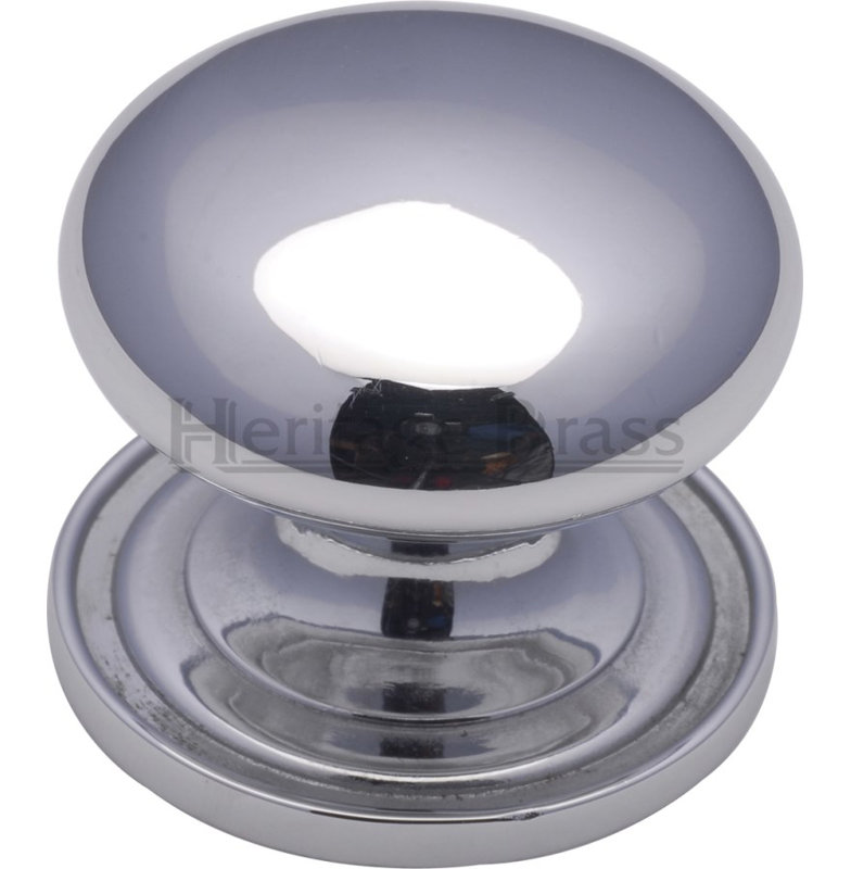 Heritage Brass Heritage Cabinet Knob Round Design, Polished Chrome, 4.2cm H x 4.8cm W x 4.8cm D