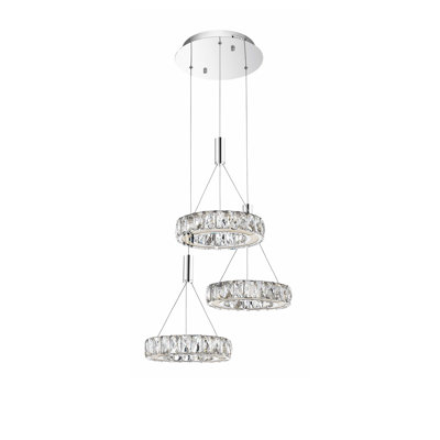 3 - Light Chrome LED Cluster Pendant
