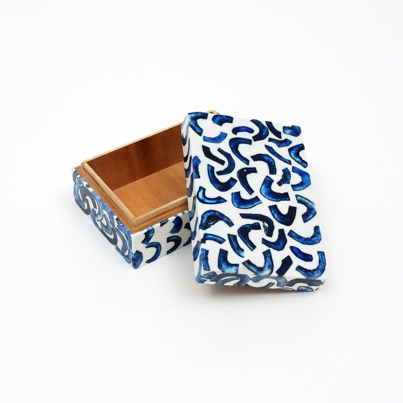 Decorative Box | Wood & Bone Storage Box | 6x4x2.5"