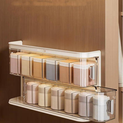 Wall Mount Hanging Socks Underwear Organizer, Hole-Free Installation Storage Box Multi-Functional Closet Storage