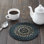 Jute / Sisal Agate Ceramic Jute Leather Crystal Circle Round 1 Piece Trivet Set