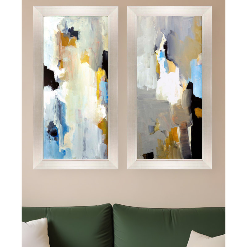 Ensemble de deux merveilles argentées, art mural encadré