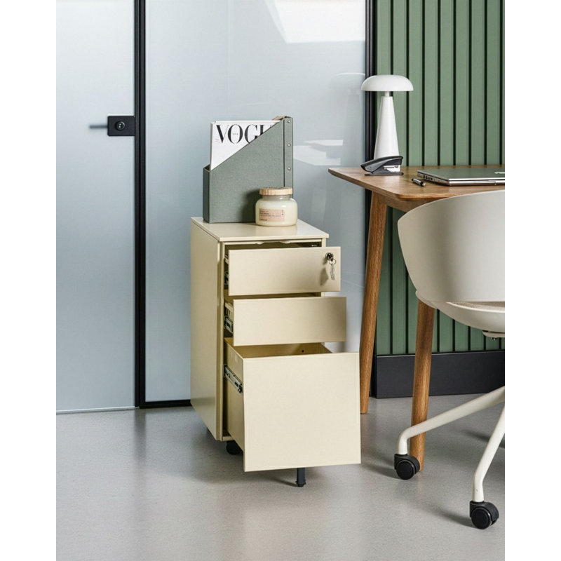 3 -Drawer Storage Cabinet, Light  Beige