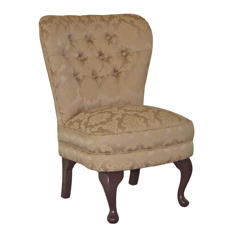 Oullins Upholstered Side Chair, Mahogany, Angelina Gold Pattern