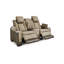 Causeuse inclinable électrique Corbin, 75 po, similicuir brun, port USB
