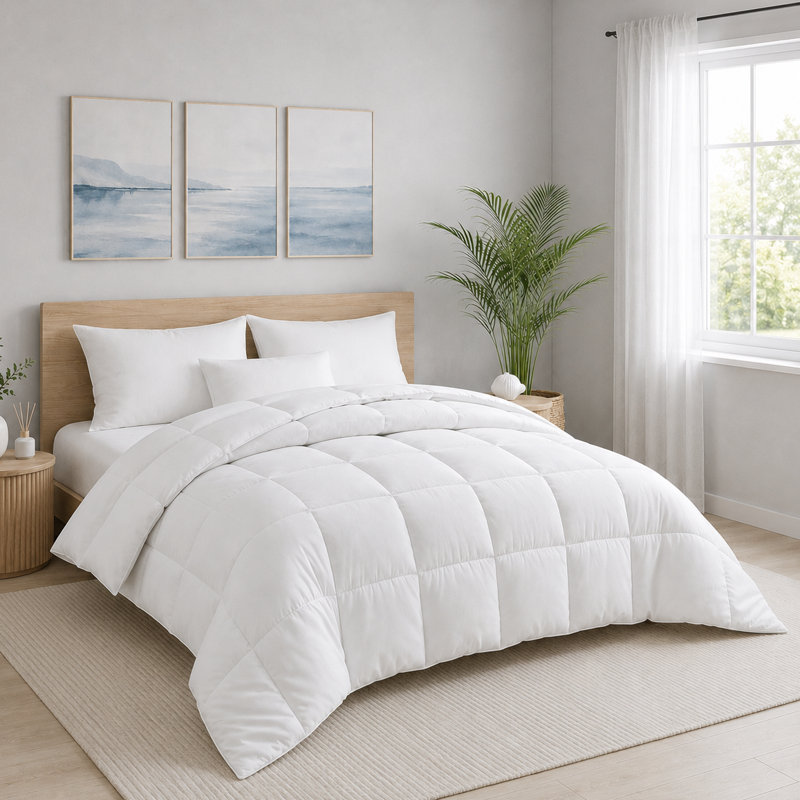 All Season Medium Weight Down Alternative Comforter – Year-Round Polyester Comforter, Hypoallergenic & Breathable Bedding