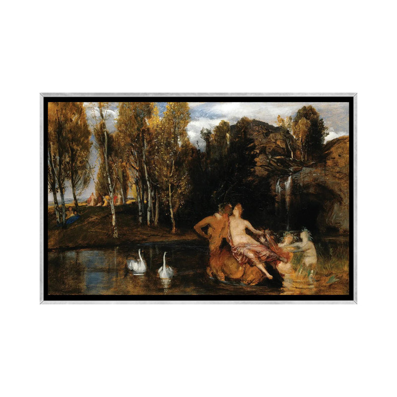 Les royaumes du bienheureux , 18" H x 26" W, Floater Framed Print Canvas without Mat, Argent