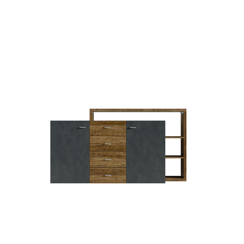 Carnahagh 180cm Sideboard, Black/Dark Brown