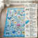 Nature Voja Floral Non-Slip Machine Washable Colorful Modern Area Rug in Blue for Living Room, Bedroom, Hallway Runner, Entryway Rugs