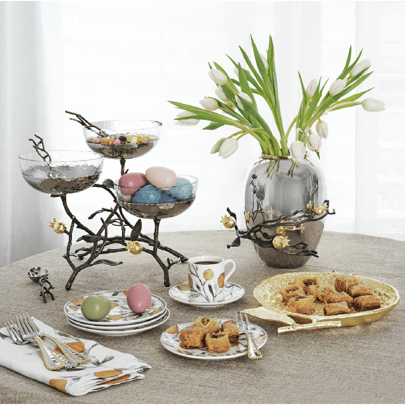 Pomegranate Demitasse Set and Coffee Pot
