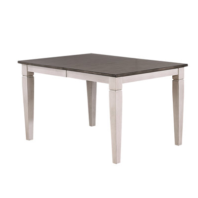 Corinna Extendable Butterfly Leaf Solid Wood Dining Table in White and Cocoa Brown