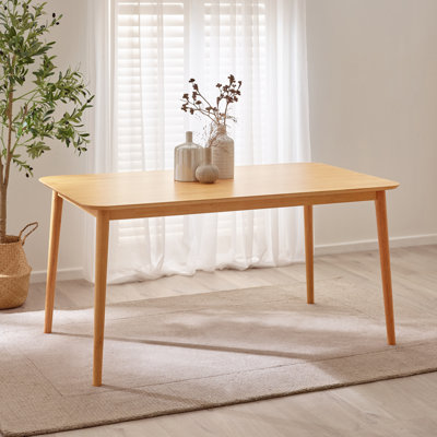 Drea Oak Solid Wood Dining Table - Traditional Rustic Farmhouse Kitchen Style