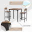Ensemble de table de bar 3 pièces, ensemble de table de salle à manger à hauteur de comptoir industrielle, chaises et pieds en acier-1962373693-1962373690