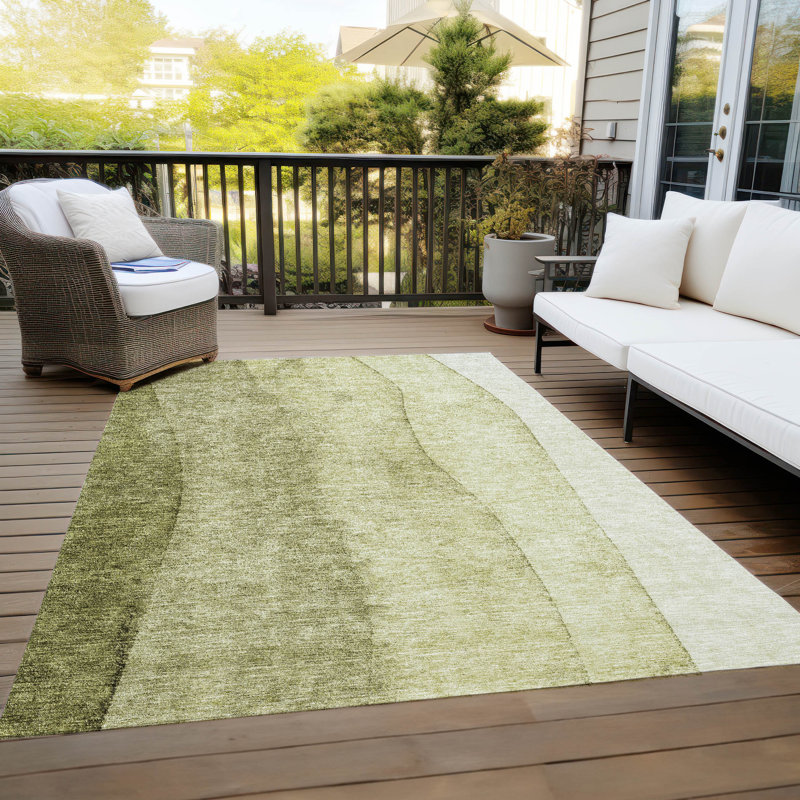 Lavonia Washable Ombre Indoor / Outdoor Rug, Rectangle 2'6" x 3'10"