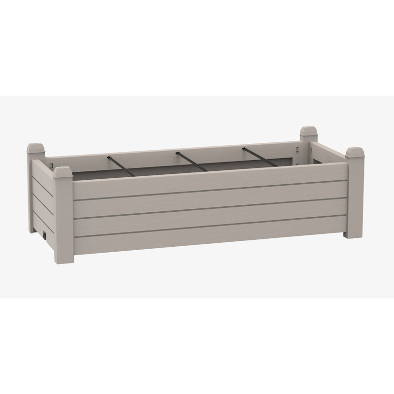 43.32"w Resin Raised Garden Bed Planter Box(Light Brown/Gray), Light Brown
