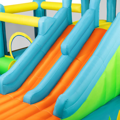 Joyldias Double Slides Inflatable Bounce House with Trampoline, 7 In 1 Giant Water Park With 2 Long Water Slides