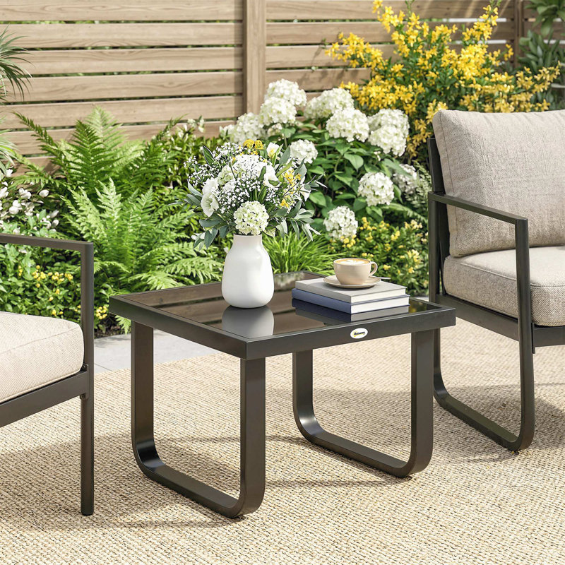 Square Metal Outdoor Coffee Table , 45cm W 45cm D