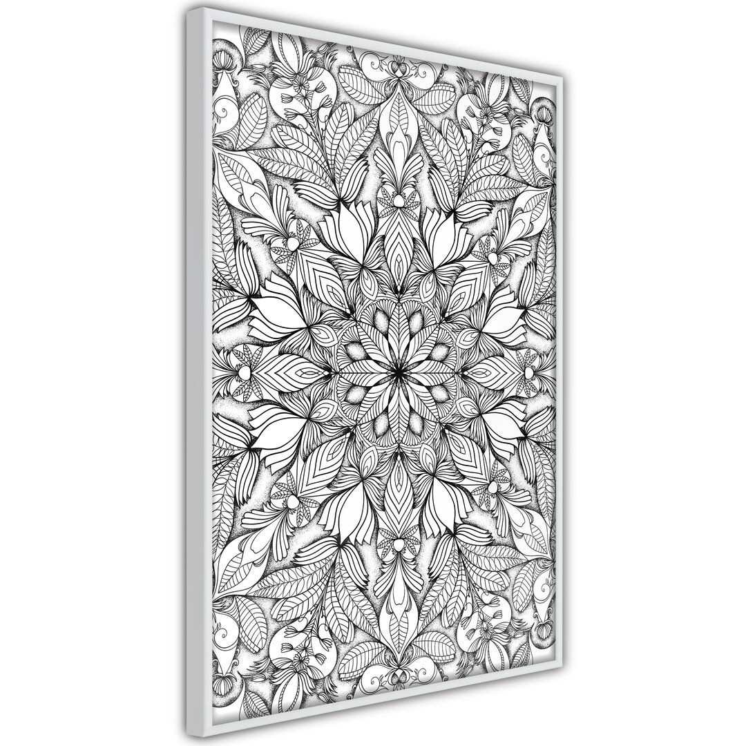 Gerahmter Grafikdruck Colourless Mandala