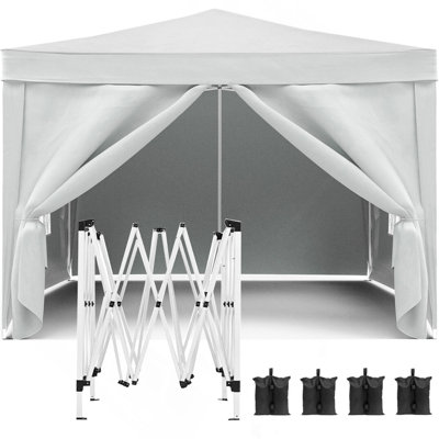 10 'x 10' auvent pliable avec 4 parois latérales amovibles abri pour événement extérieur UPF 50 + tentes portatives pour les fêtes Plage camping mariage EZ Pop Up auvent 4Pcs