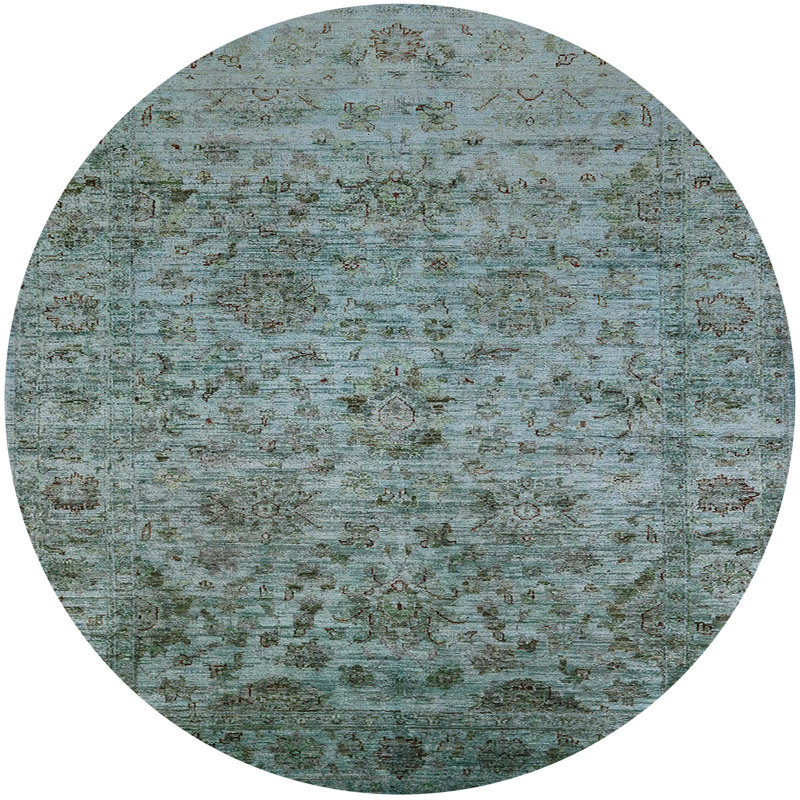 Tapis 100% Mid-Century moderne lavable à la machine 2437, Rond 3 pi