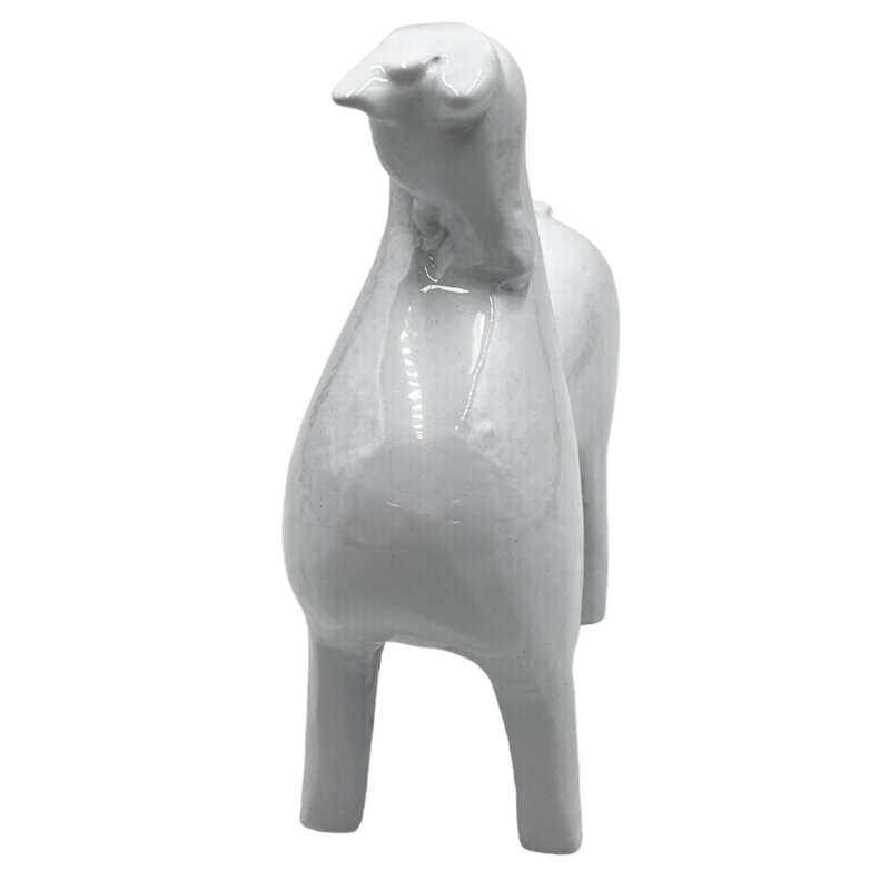 Khansaa Handmade Aluminum Horse Sculpture, White