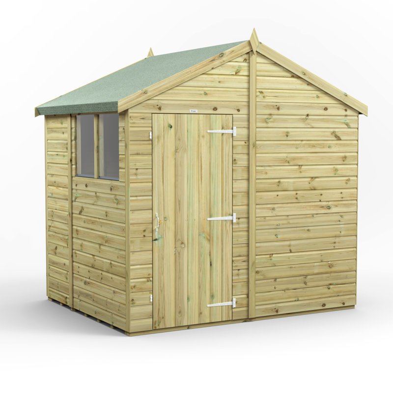 Powersheds 6 x 8ft Premium Pressure Treated Timber Apex Garden Shed