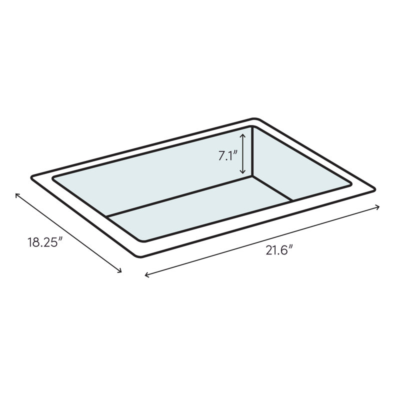 Lavabo de salle de bain rectangulaire encastré en céramique avec trop-plein Vero, Monotrou