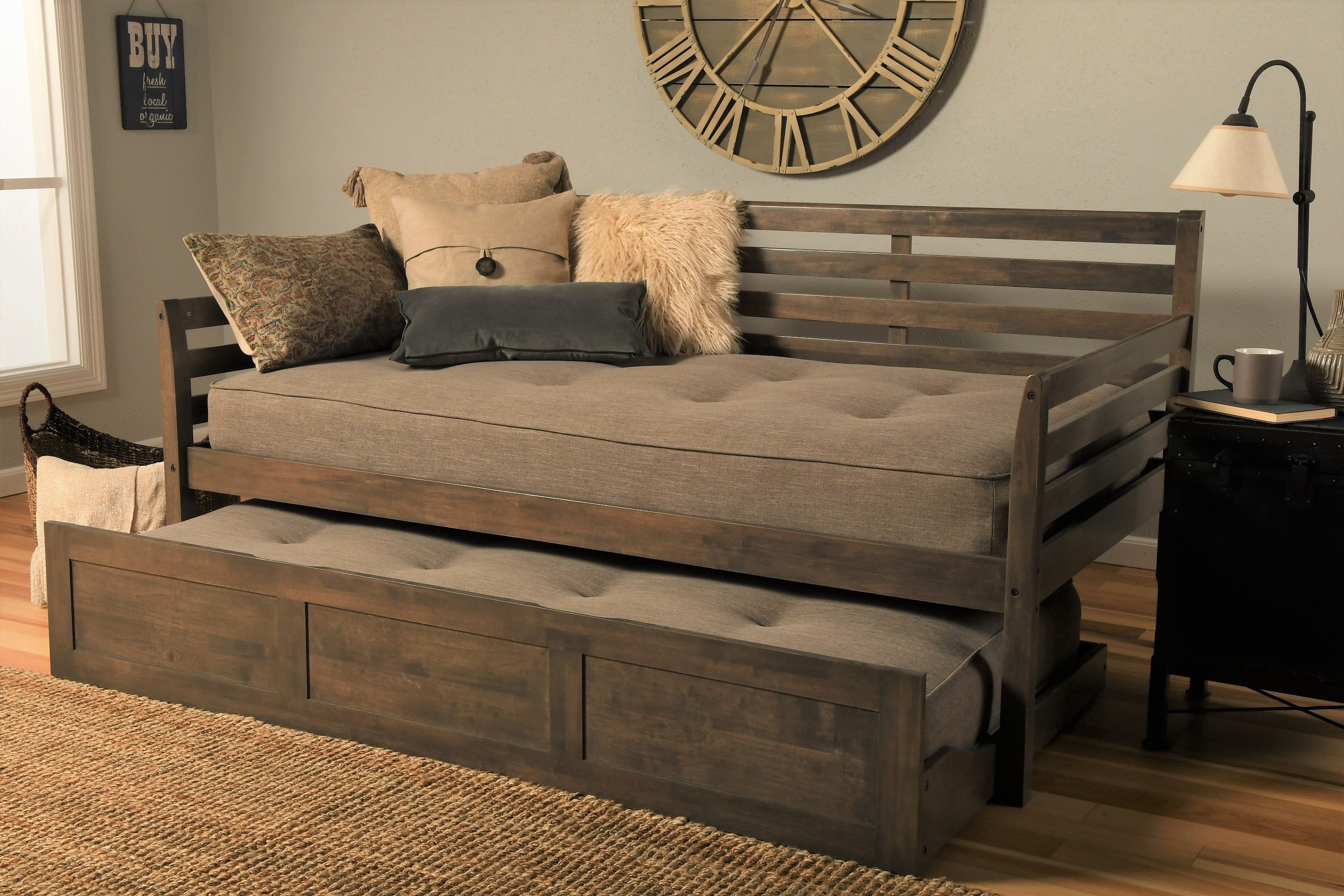 Lark Manor Alhamdi Twin Solid Wood Daybed with Trundle and Mattress & Reviews Wayfair