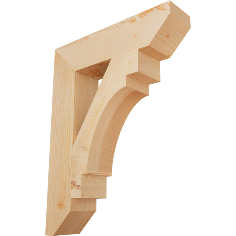 Wood Bracket/Corbel, Douglas Fir (Smooth), 34" H x 5.5" W x 26" D