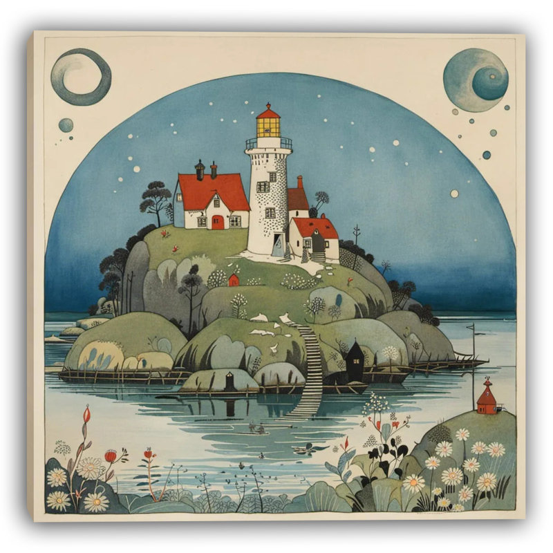 «Seaside Village View», art mural sur toile tendue