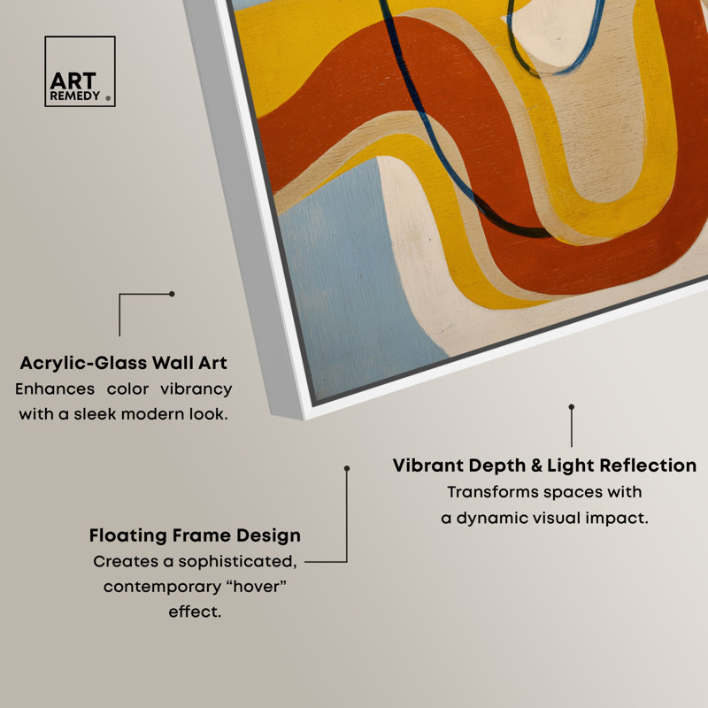 Décoration murale encadrée «Mustard Flow II» par Art Remedy, cadre blanc, 36 x 54, 55"H x 37"W, White Frame