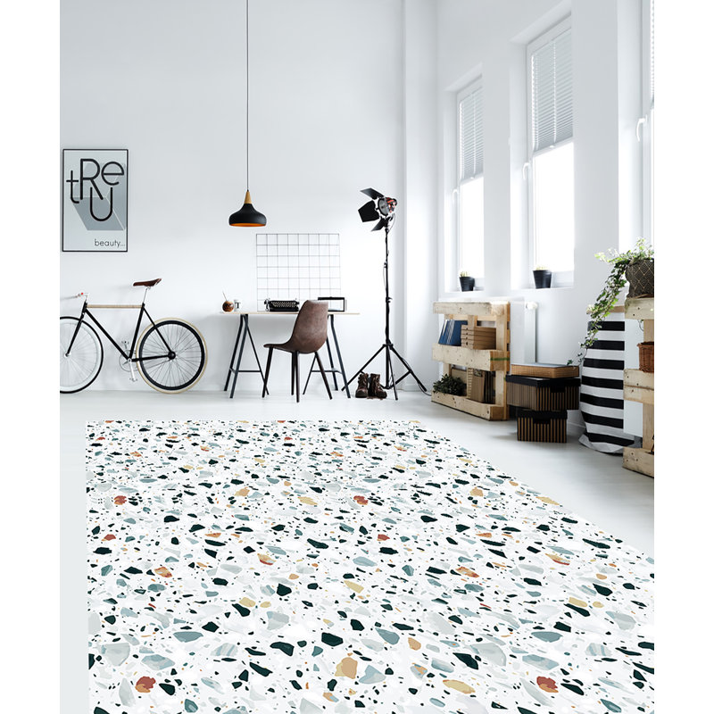 Avilynn Terrazo Black/Beige/Yellow Indoor/Outdoor Rug, Rectangle 133 x 200cm