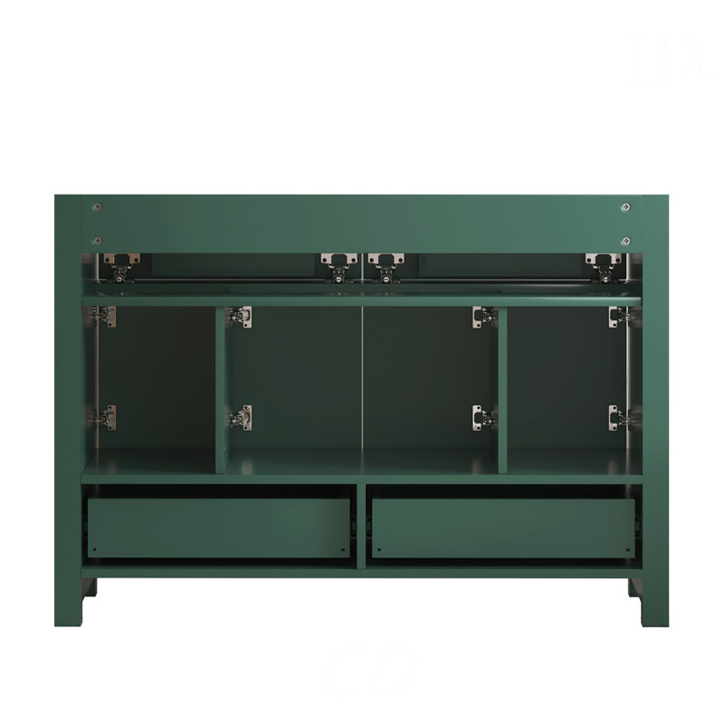 Meuble-lavabo de 48 po avec 4 portes à fermeture en douceur et 4 tiroirs (lavabo en céramique non compris)