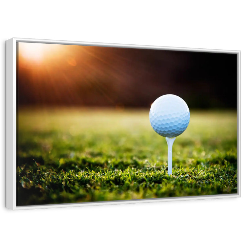Té de balle de golf, 43 po x 29 po, Cadre flottant blanc