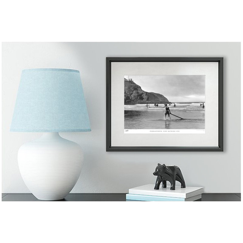 Perranporth, Surf Bathing 1925 - Single Picture Frame Print, 45cm H x 60cm W x 2.3cm D