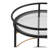 Modern Round Bar Cart with Two Tempered Glass Shelves and Gold Accent Frame