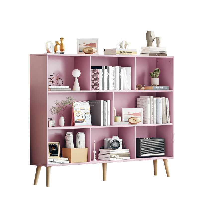 Bibliothèque Marlik, (8 tablettes) H 42,5 po x l 47,2 po x P 9,4 po, Rose