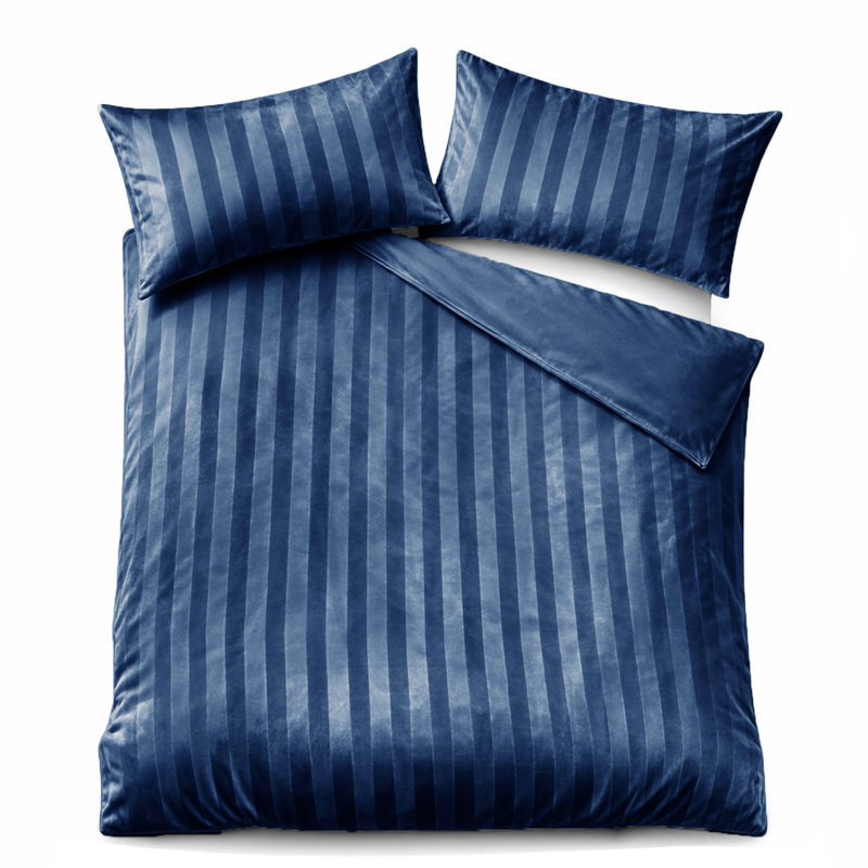Polyester No Pattern Duvet Cover Set, Double, Navy