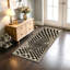 Tapis de couloir de cuisine moderne noir et blanc à motif géométrique antidérapant à motif d'illusion optique 3D pour la cuisine, le couloir et la salle de lavage