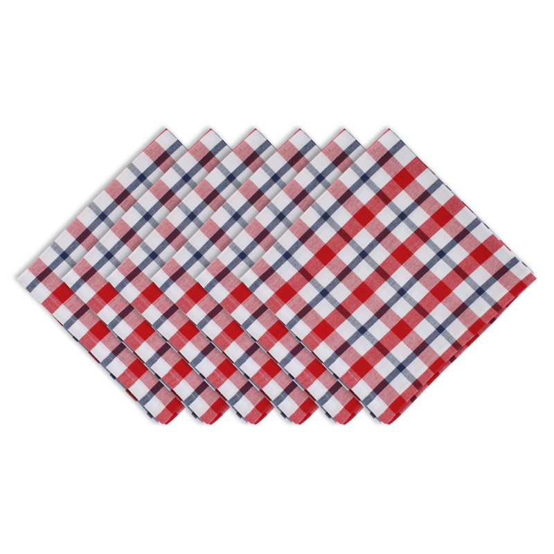 Del Mar Cotton Plaid Square Napkin