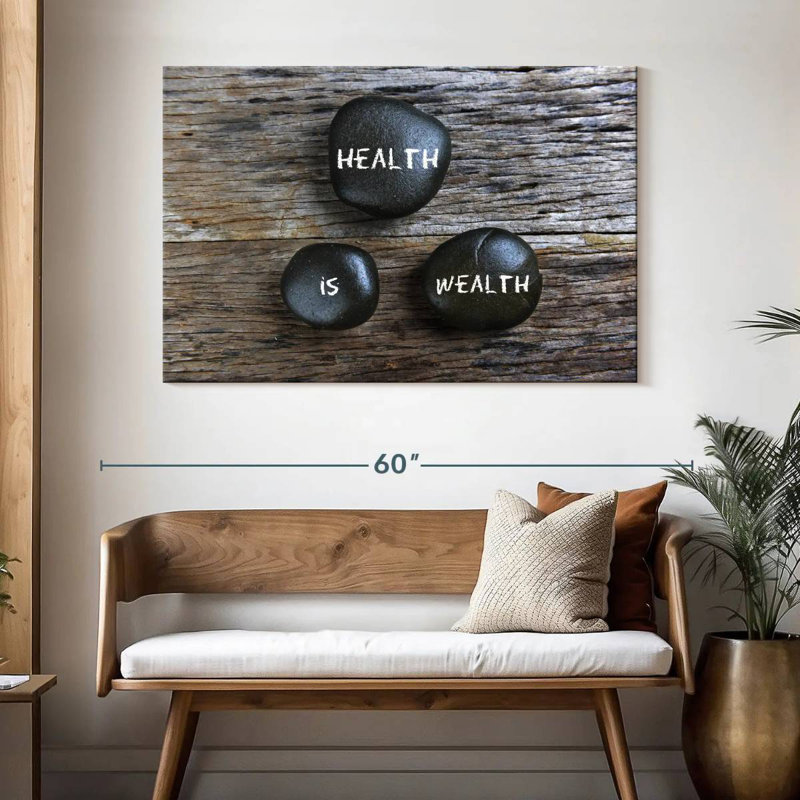 Alcaraz Health Is Wealth Stones, H 32 po x l 48 po