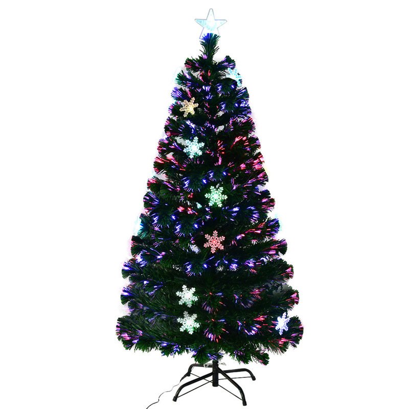 Sapin de Noël artificiel vert 4 'avec 18 lumières multicolores, H 6 pi