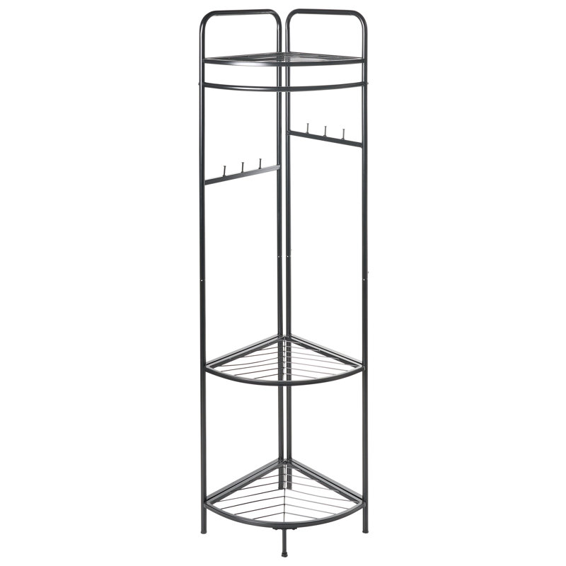 Steel Freestanding 6 - Hook Coat Rack, Black