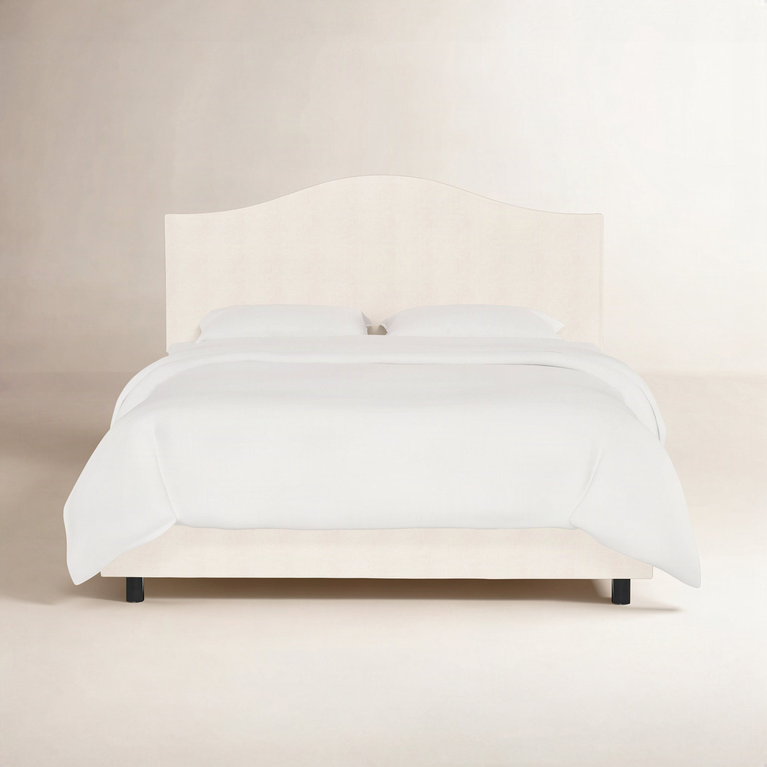 Morris Linen Upholstered Bed, King, Zuma White Textured Linen