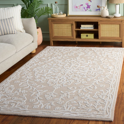 Laine touffetée à la main Glamour Viscose Tapis d'intérieur floral en coton